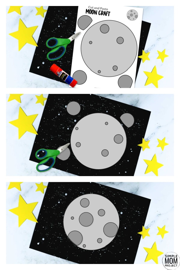 Are you looking for a DIY printable pre k space moon craft to teach the phases of the moon? This Moon paper craft is great for paper plate activities and teaching about night in the solar system. Study the lunar moon and stars during your astronomy lesson with this printable moon craft template today!