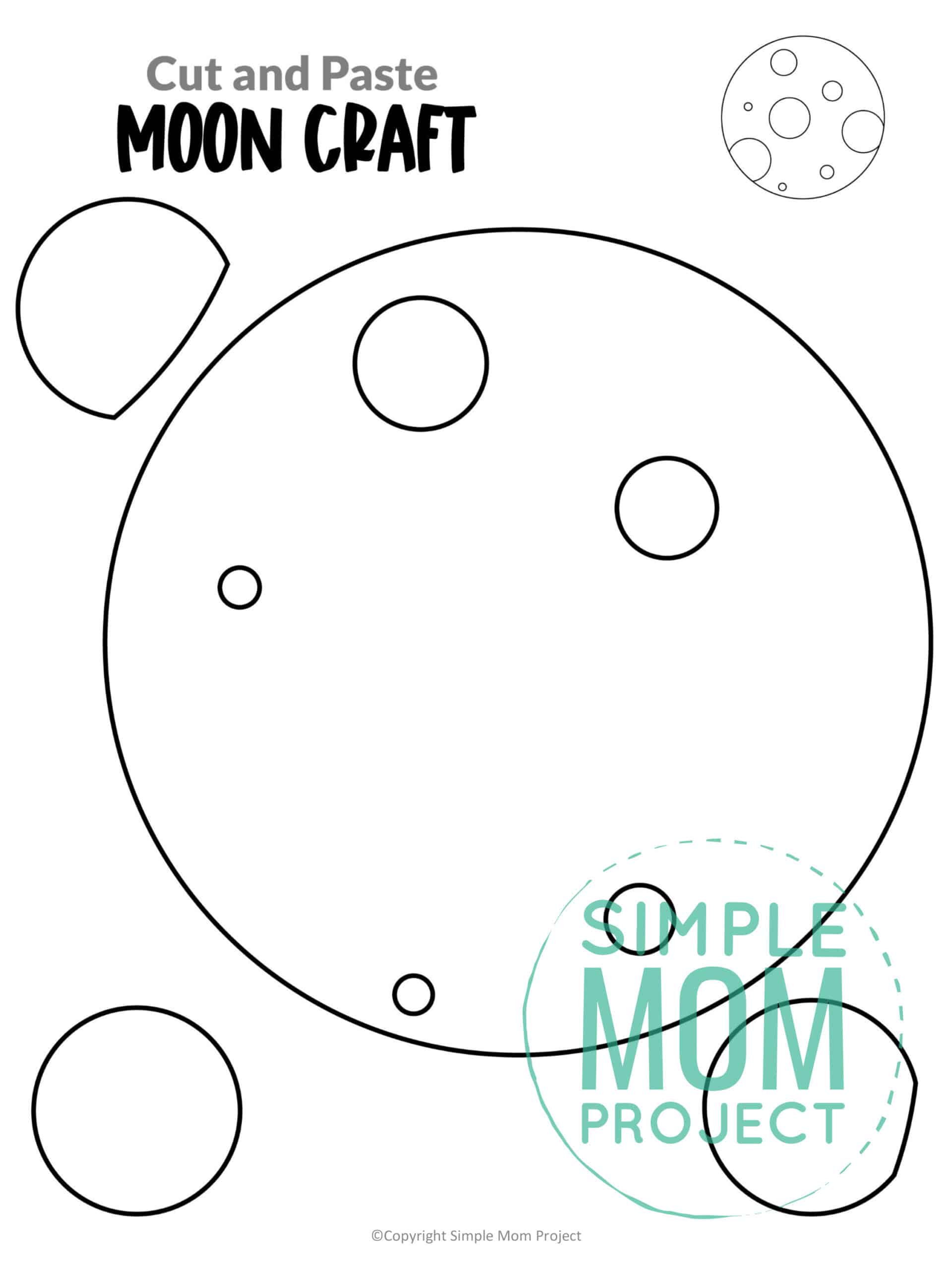 Are you looking for a DIY printable pre k space moon craft to teach the phases of the moon? This Moon paper craft is great for paper plate activities and teaching about night in the solar system. Study the lunar moon and stars during your astronomy lesson with this printable moon craft template today!