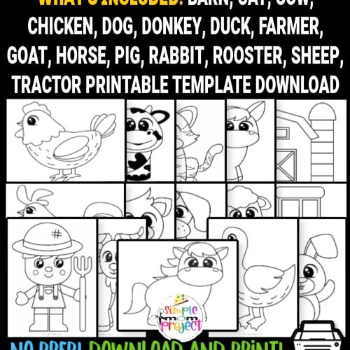 Are you looking for cute farm animal template printable cut out animals? These old macdonald barnyard templates are great for any farm crafts! There's a cow, pig, sheep, horse, chicken and many more cute and simple farm animal templates! Click to download and print your set of farm animal templates today!