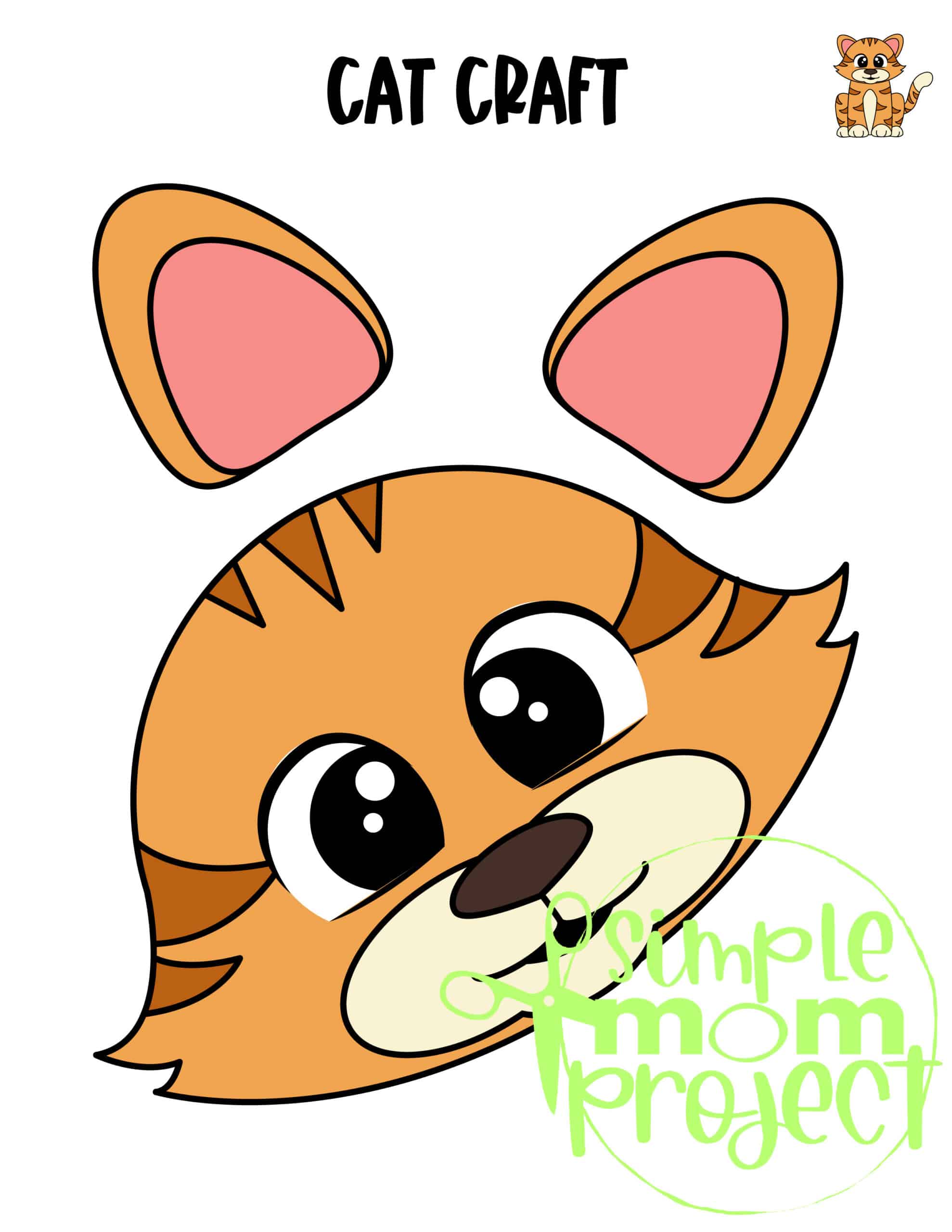 Printable Cat Paper Bag Puppet Craft for Kids Preschoolers Toddlers and Kindergartners 15