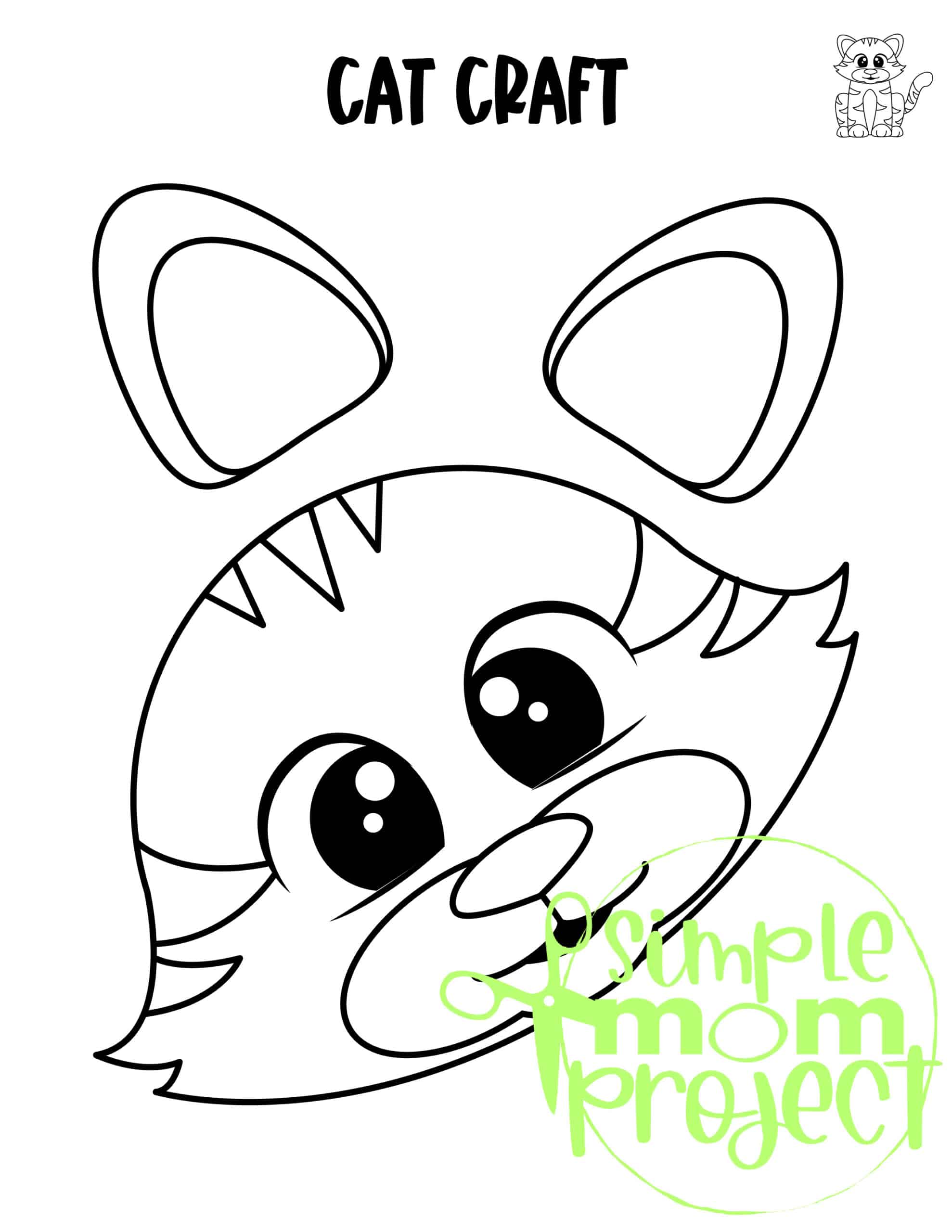Printable Cat Paper Bag Puppet Craft for Kids Preschoolers Toddlers and Kindergartners 15