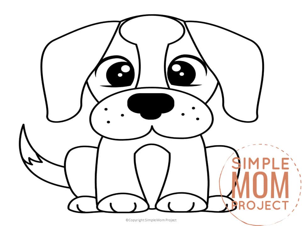 Printable Dog Template for Preschoolers toddlers kindergarten kids 1
