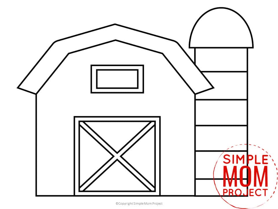 Printable Farmers Barn Template for Preschoolers toddlers kindergarten kids