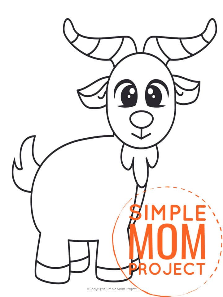 Printable Goat Template for Preschoolers toddlers kindergarten kids