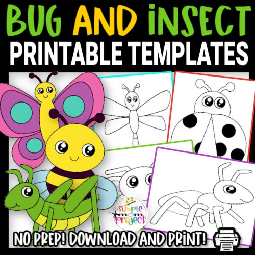 Are you looking for cute bug template printable cut out insects? These insect templates are great for any bug crafts! There's a bee, ladybug, grasshopper, spider and many more cute and simple insect templates! Click to download and print your set of insect templates today!