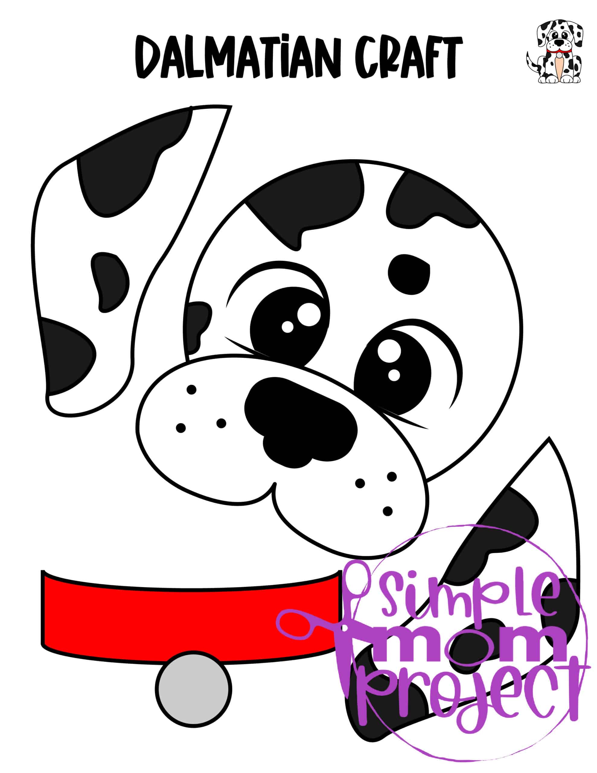 Printable Puppy Dog Dalmatian Paper Bag Puppet Craft for Kids Preschoolers Toddlers and Kindergartners 14