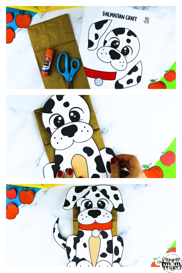 Printable Puppy Dog Dalmatian Paper Bag Puppet Craft for Kids Preschoolers Toddlers and Kindergartners 14