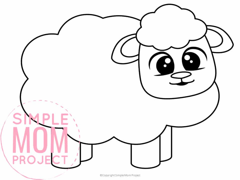 Printable Sheep Template for Preschoolers toddlers kindergarten kids