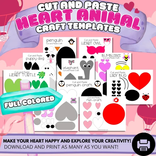 Meet the charming heart-themed animal crew, designed to enhance family coloring activities with fun and creativity. Perfect for preschoolers and toddlers, these delightful characters also engage older kids, making it an enjoyable experience for everyone. Let the vibrant adventures begin!