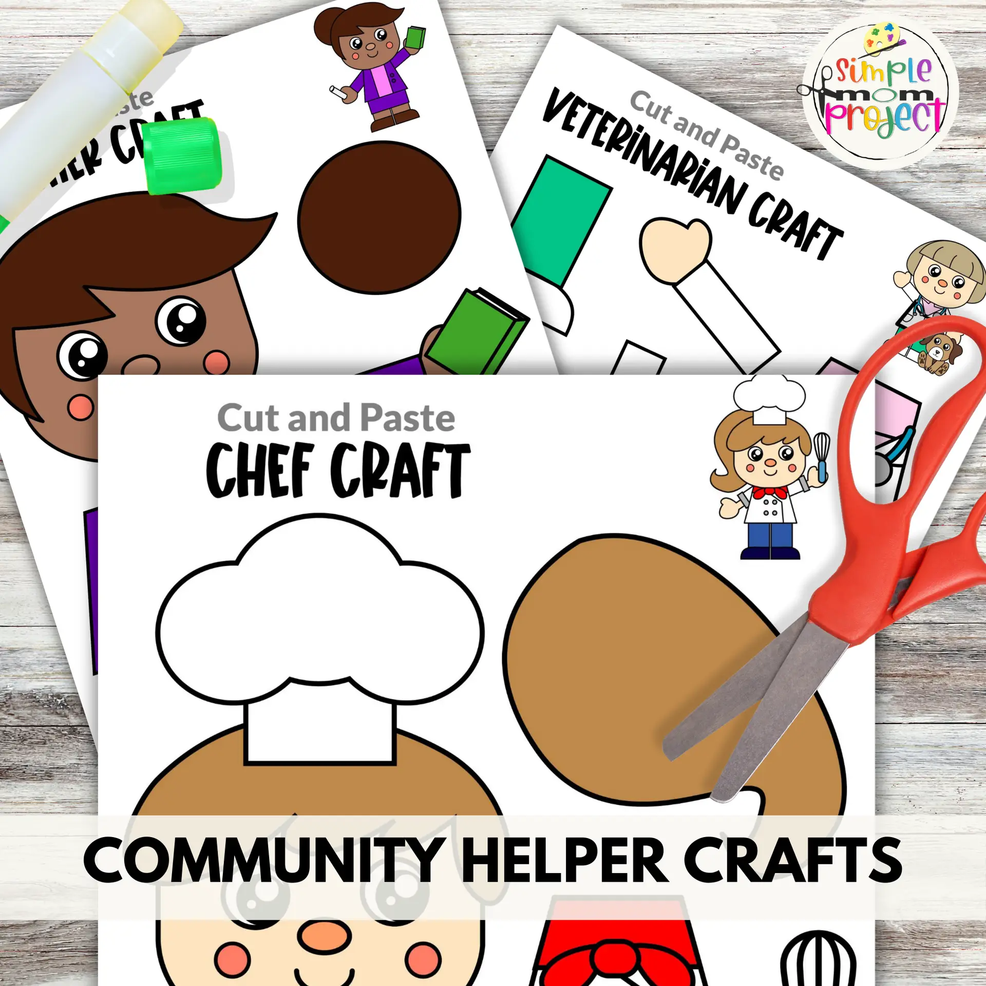 Community Helper Crafts – 10 Full-Color Printable Cut & Paste Templates for Kids - Image 3