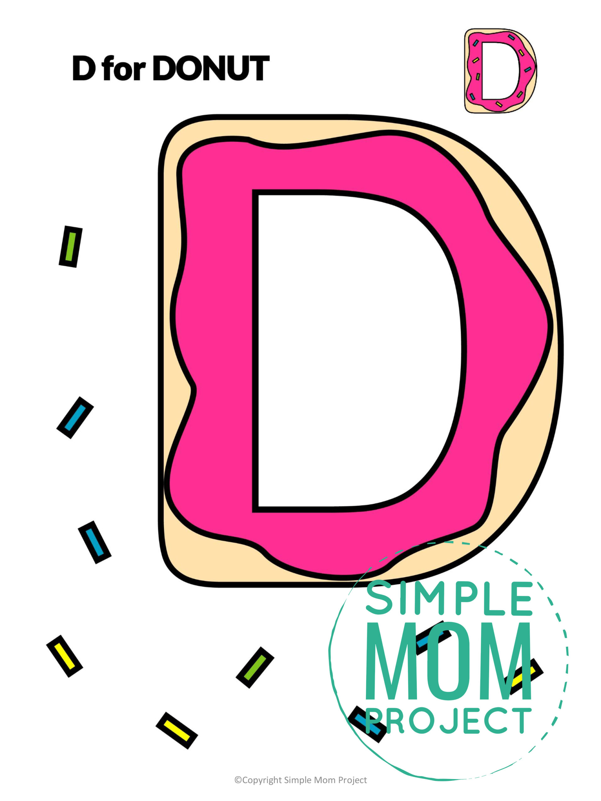 printable letter alphabet craft for kids, kindergartners, toddlers letter d