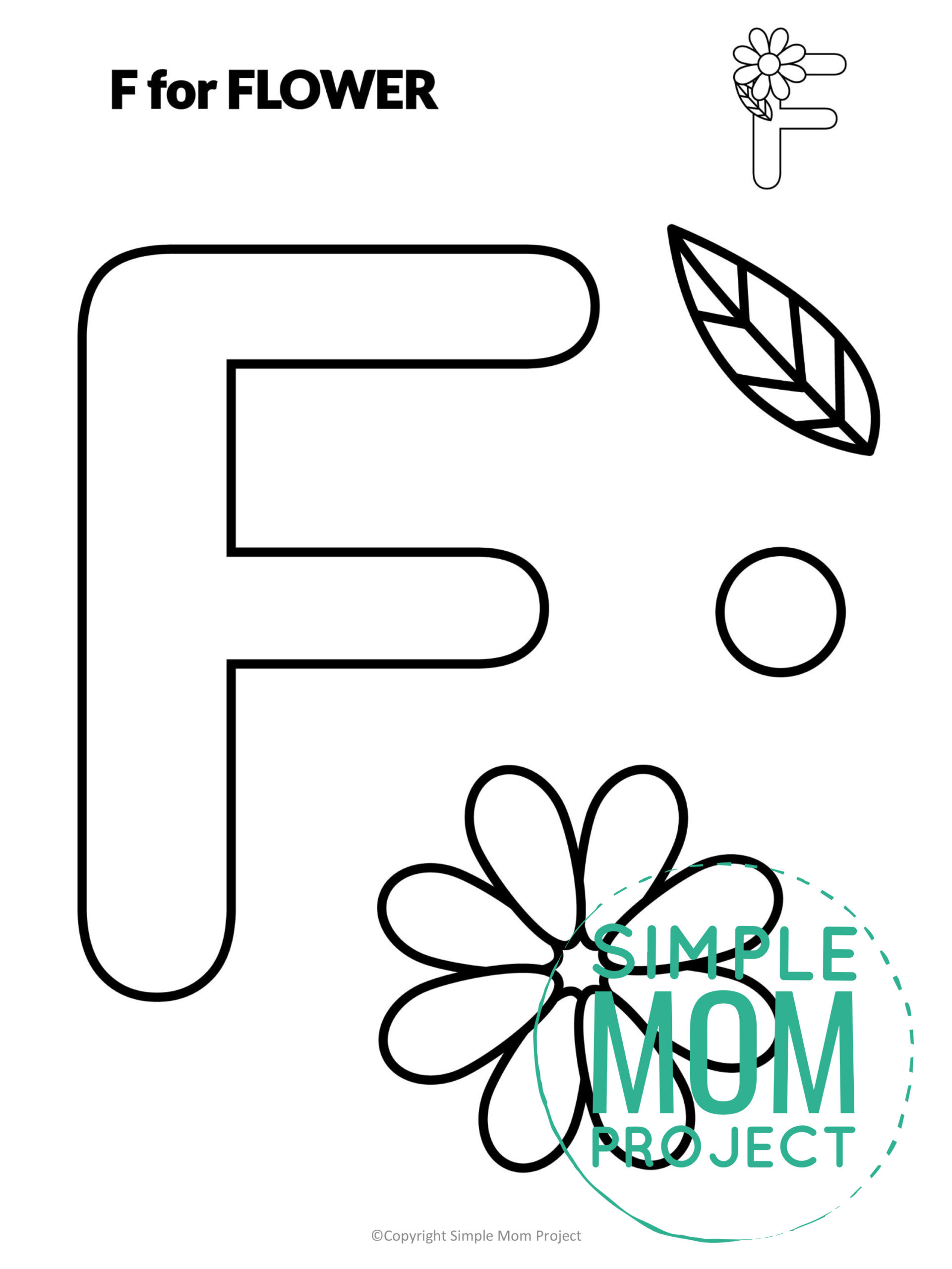 printable letter alphabet craft for kids, kindergartners, toddlers letter f