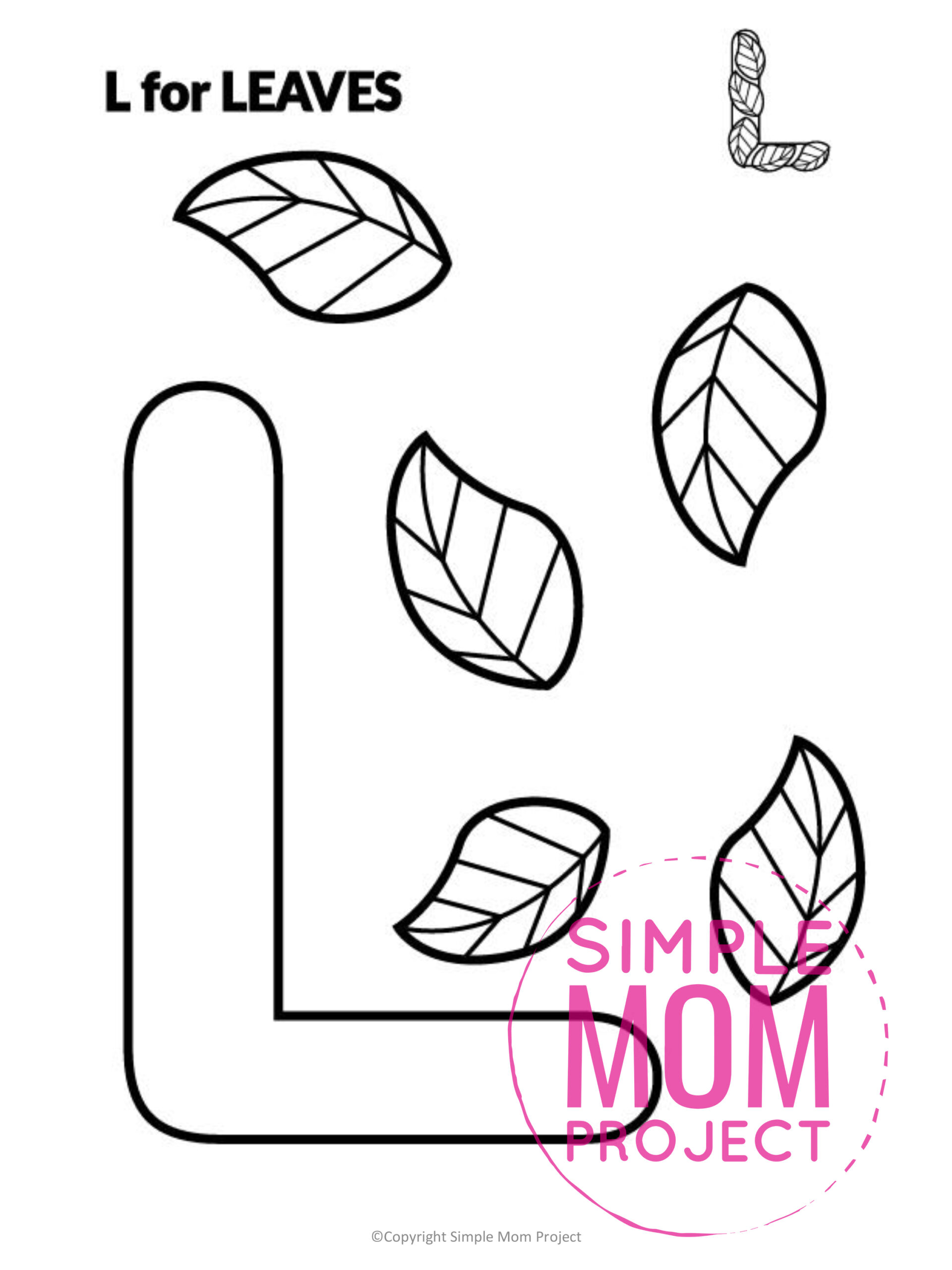 printable letter alphabet craft for kids, kindergartners, toddlers letter l