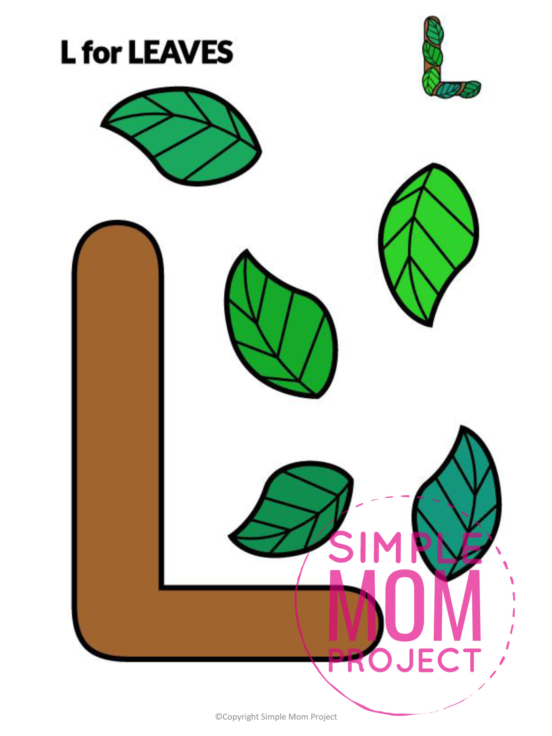 printable letter alphabet craft for kids, kindergartners, toddlers letter l