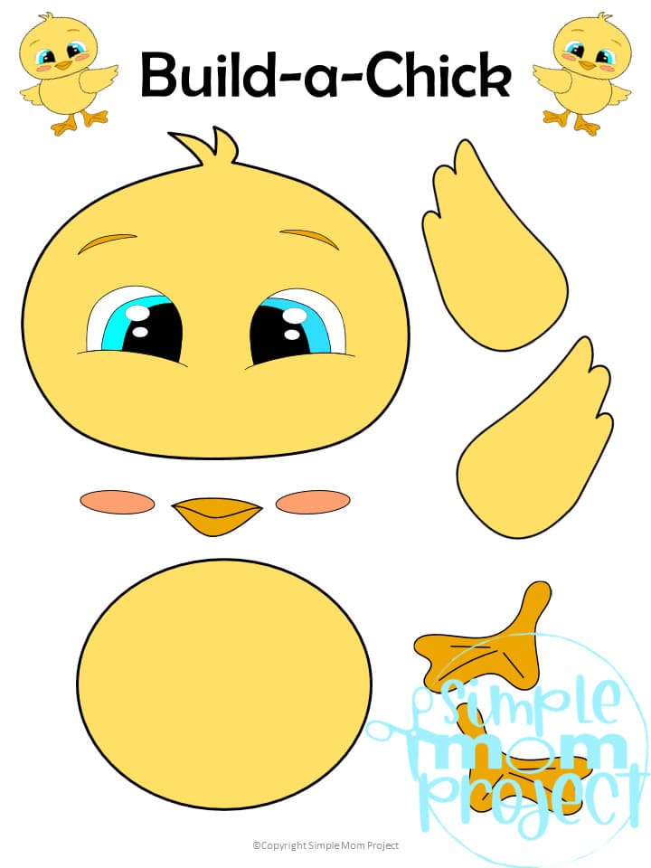 Printable Barnyard Baby Chick Animal Crafts for Kids, preschoolers, toddlers and kindergarten