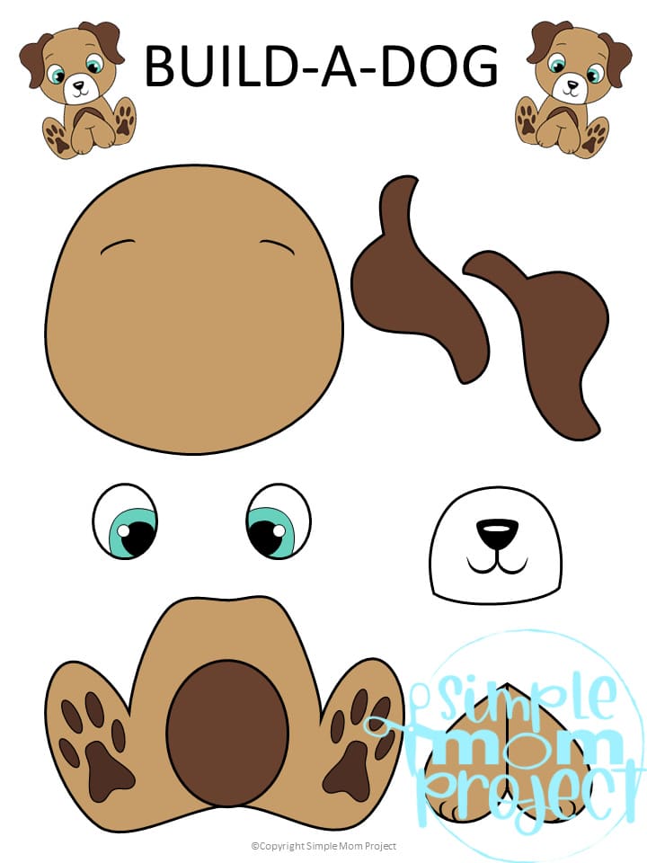 Printable Barnyard Puppy Dog Animal Crafts for Kids, preschoolers, toddlers and kindergarten 1