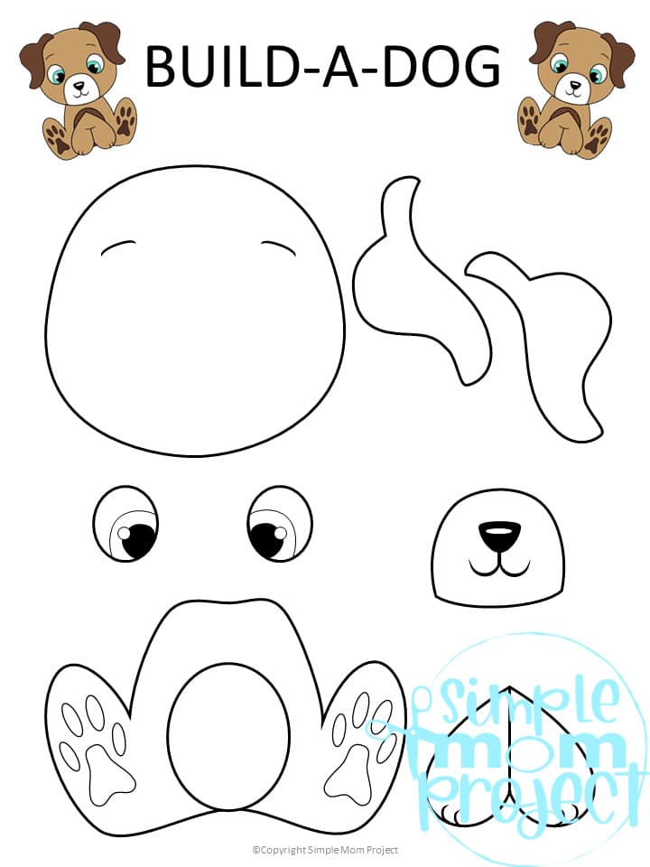 Printable Barnyard Puppy Dog Animal Crafts for Kids, preschoolers, toddlers and kindergarten 1