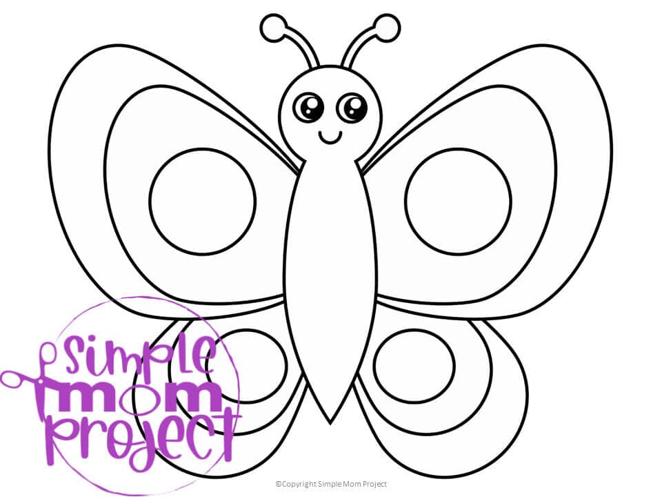 Printable Butterfly 2 Template Spring Template Crafts for Kids, preschoolers, toddlers and spring craft projects