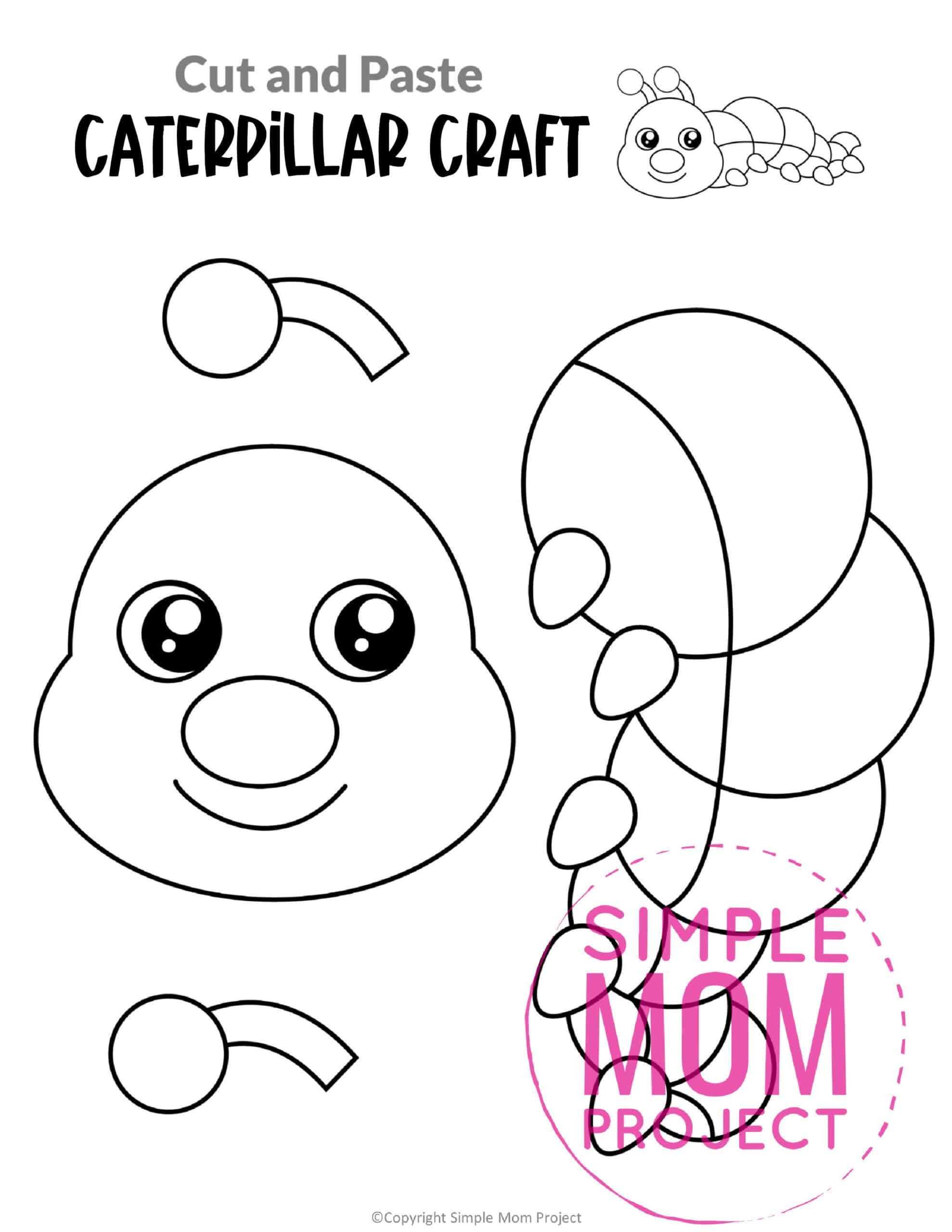 Printable Caterpillar Craft for Kids, preschoolers and toddlers 2