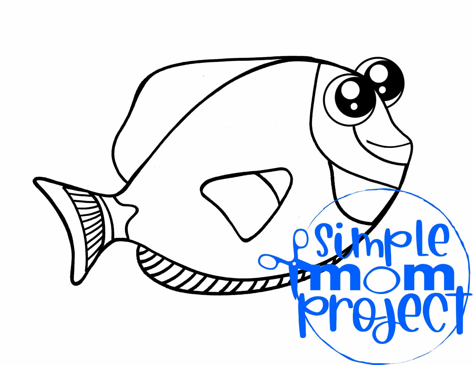 Printable Ocean Animal Template Coloring Book for kids, preschoolers and toddlers dory template