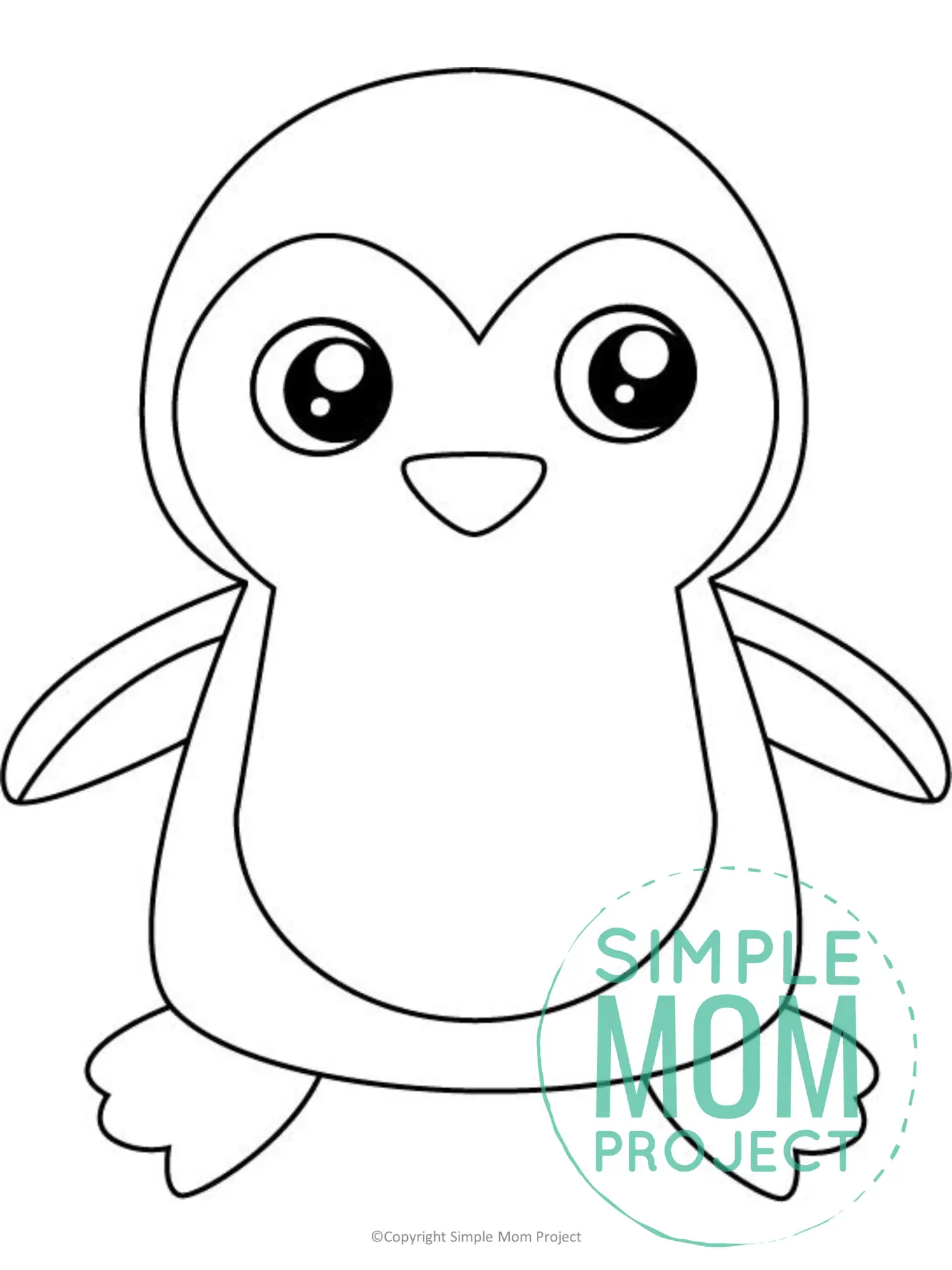 Printable Penguin Template for toddlers, preschoolers, kindergarteners and elementary kids