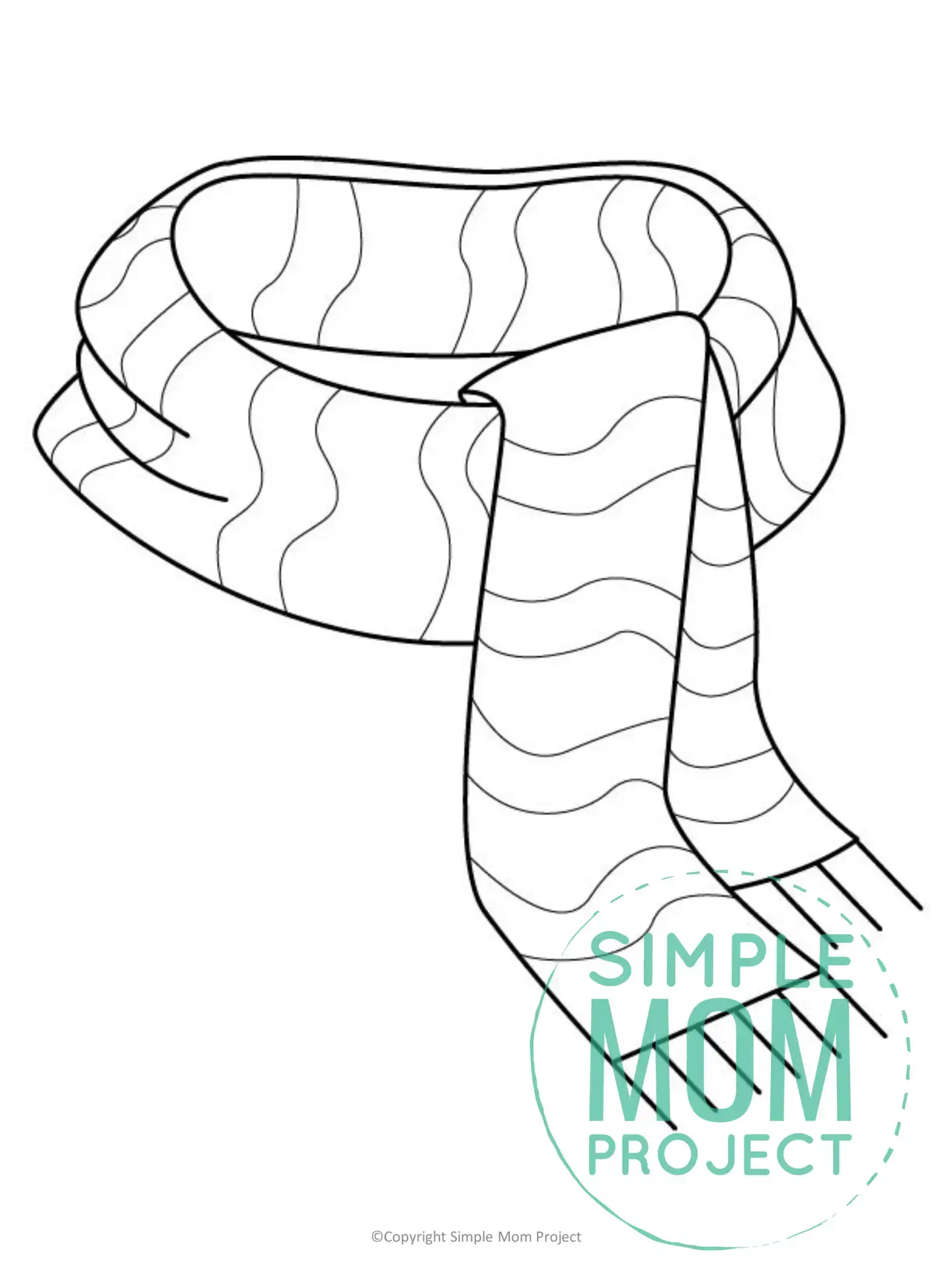 Printable Scarf Template for toddlers, preschoolers, kindergarteners and elementary kids