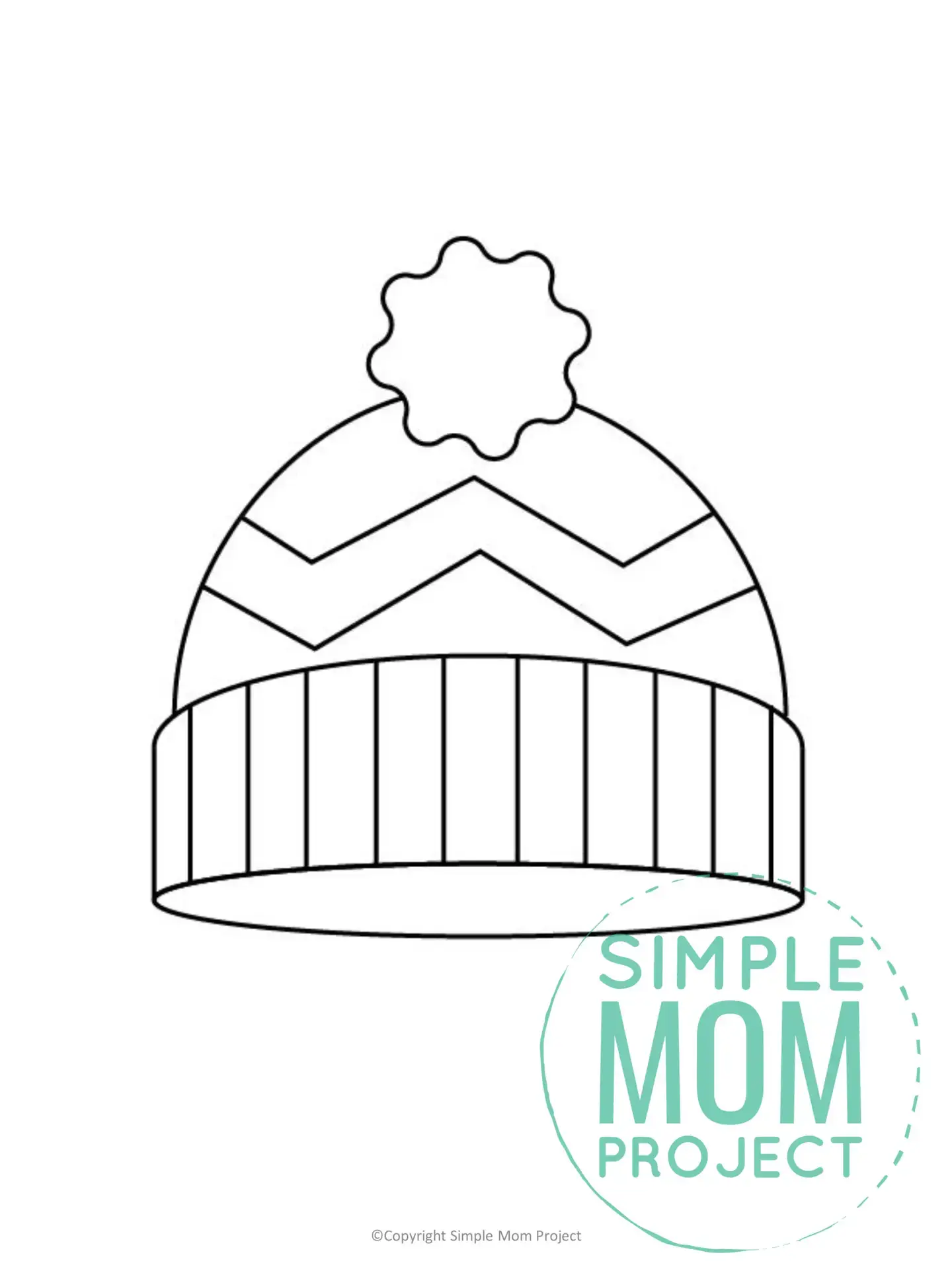 Printable Snow Hat Template for toddlers, preschoolers, kindergarteners and elementary kids