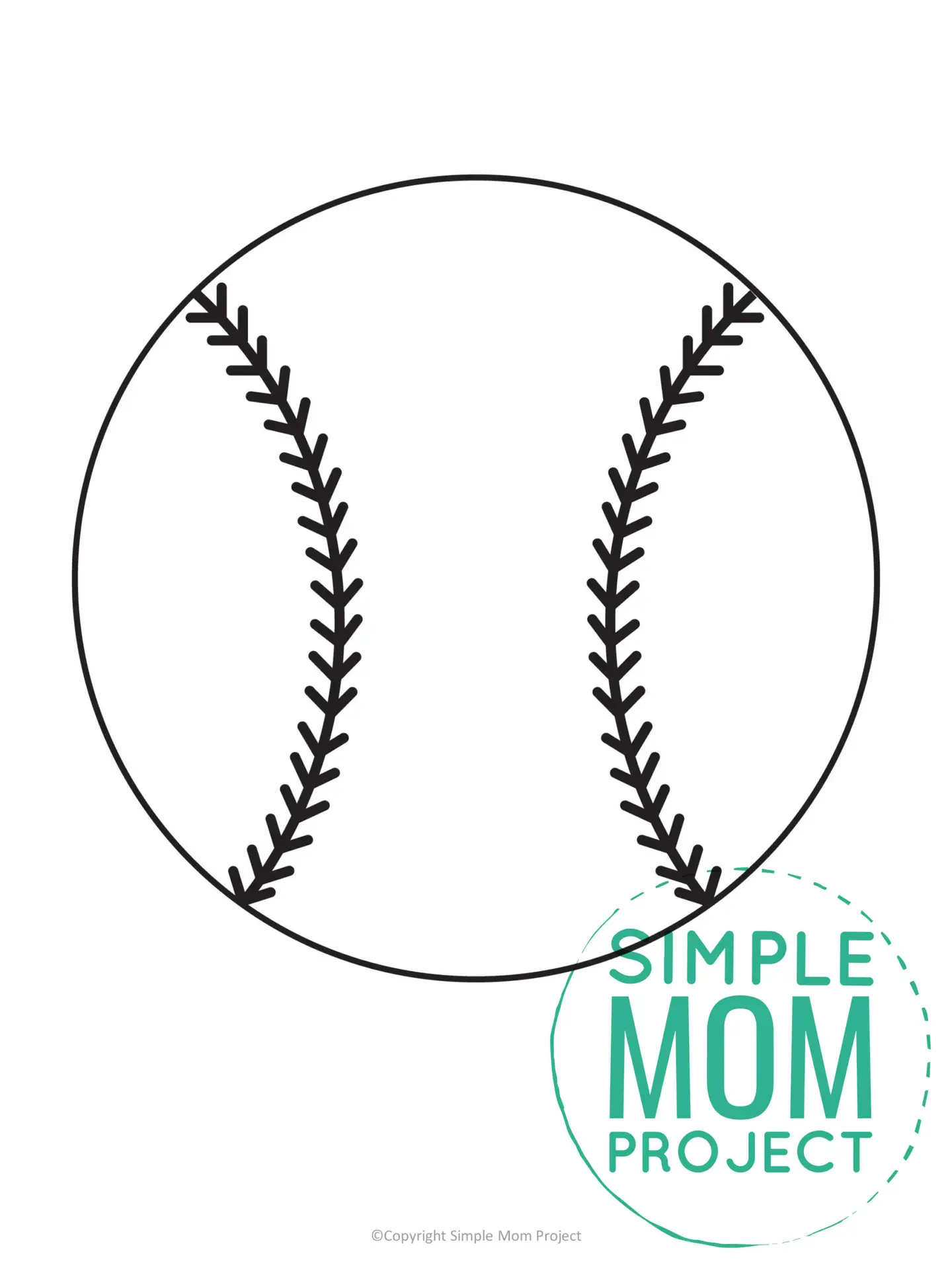 Printable Summer Beach baseball Template for Kids, preschooler and toddler 2