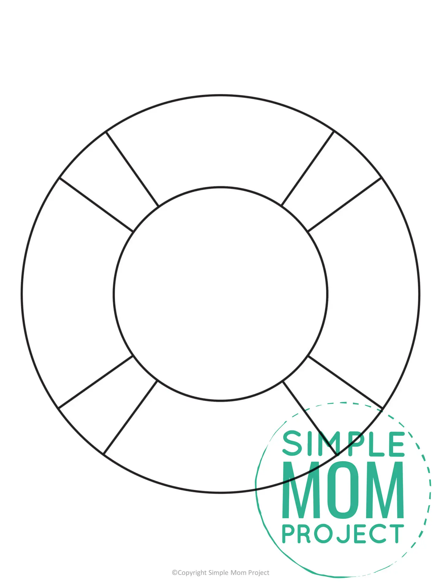 Printable Summer Beach life preserver Template for Kids, preschooler and toddler 2