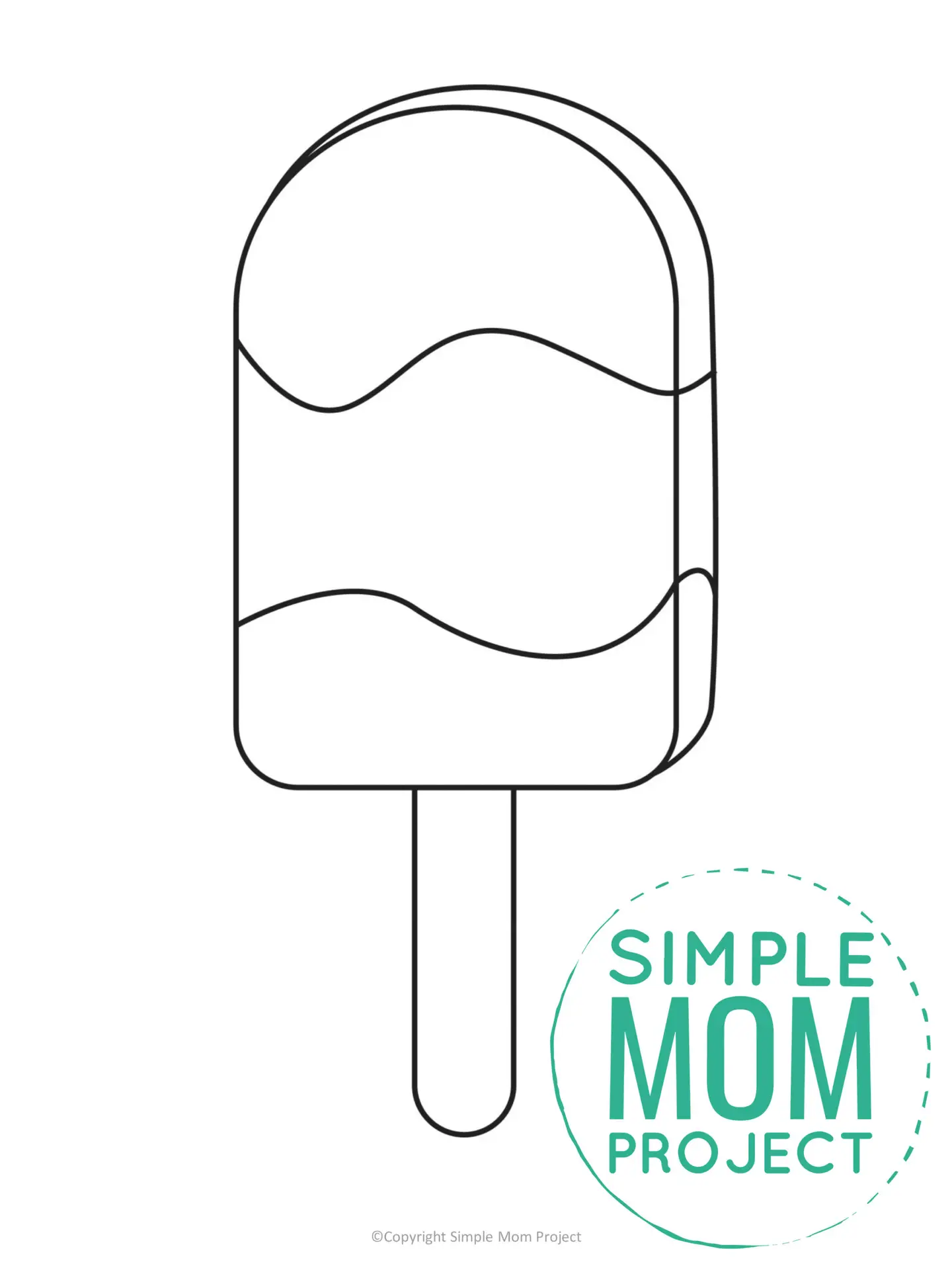 Printable Summer Beach popsicle Template for Kids, preschooler and toddler 2