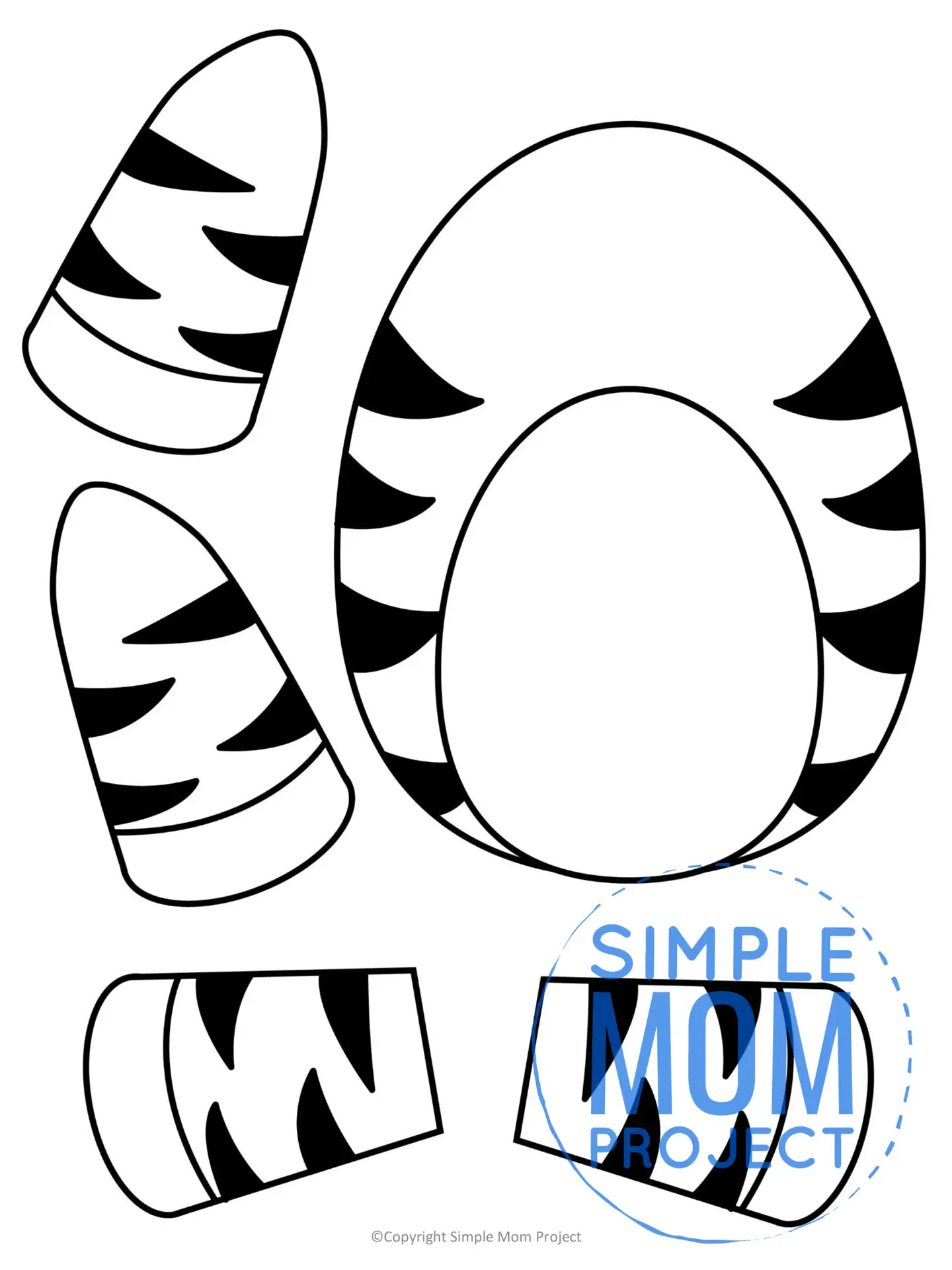 Printable Zoo Animal Zebra Paper Bag Puppet Craft for Kids, preschoolers, toddlers and kindergartners 5