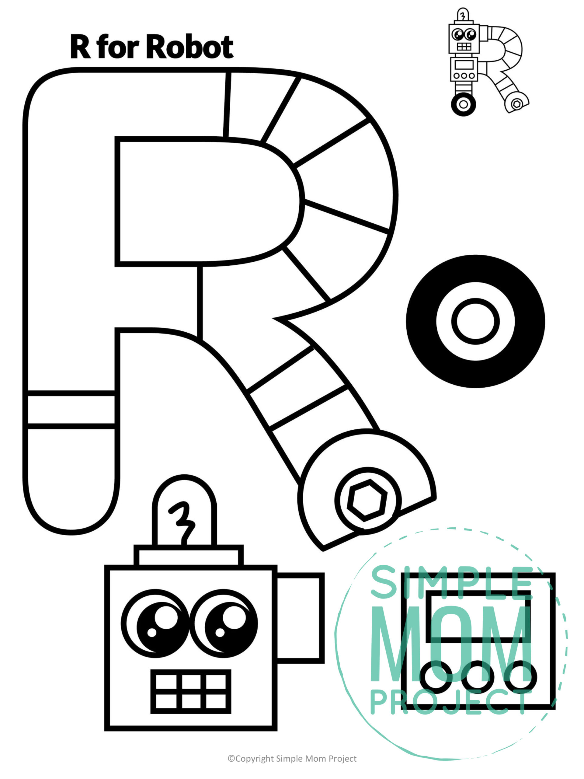 printable letter alphabet craft for kids, kindergartners, toddlers letter r