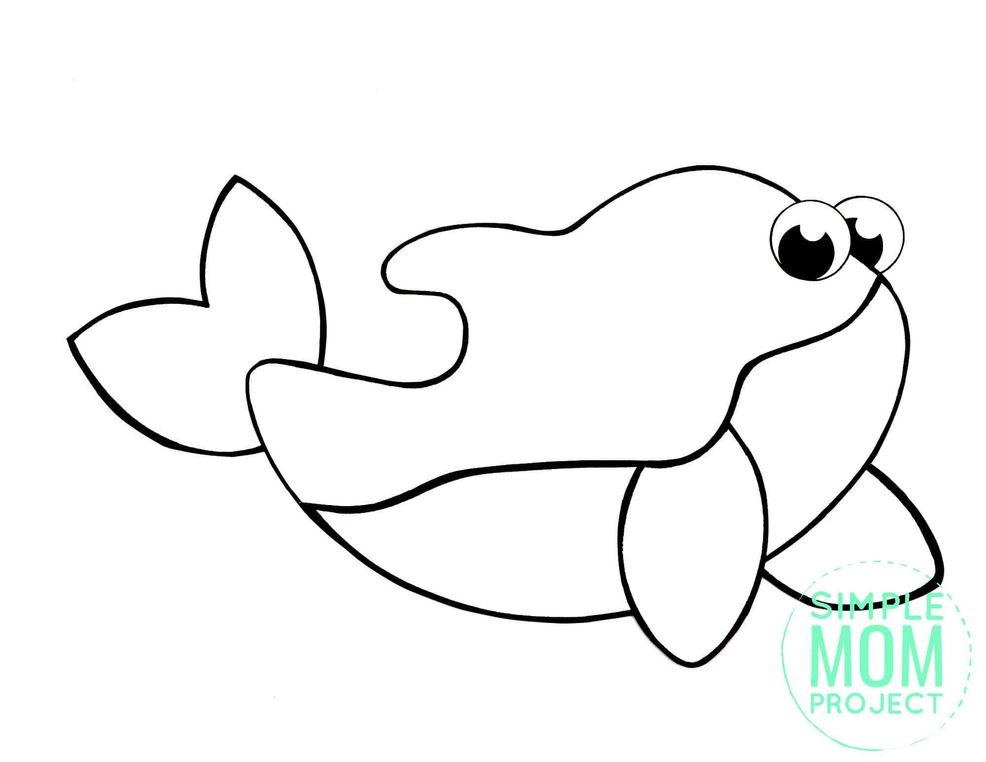 WM Printable Simple Arctic Animal Orca Coloring Page for kids preschoolers and toddlers
