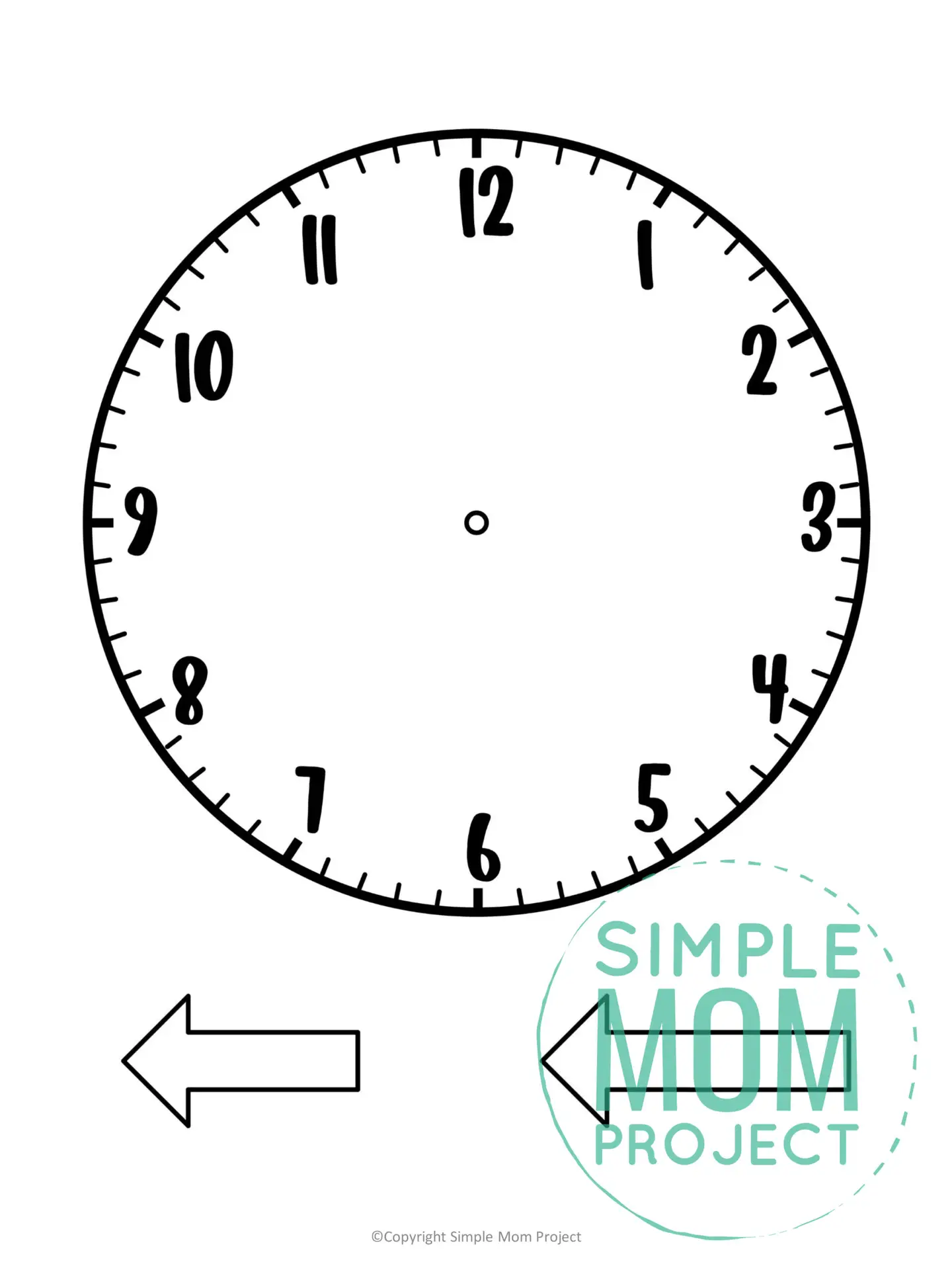 printable clock template for kids preschoolers and toddlers