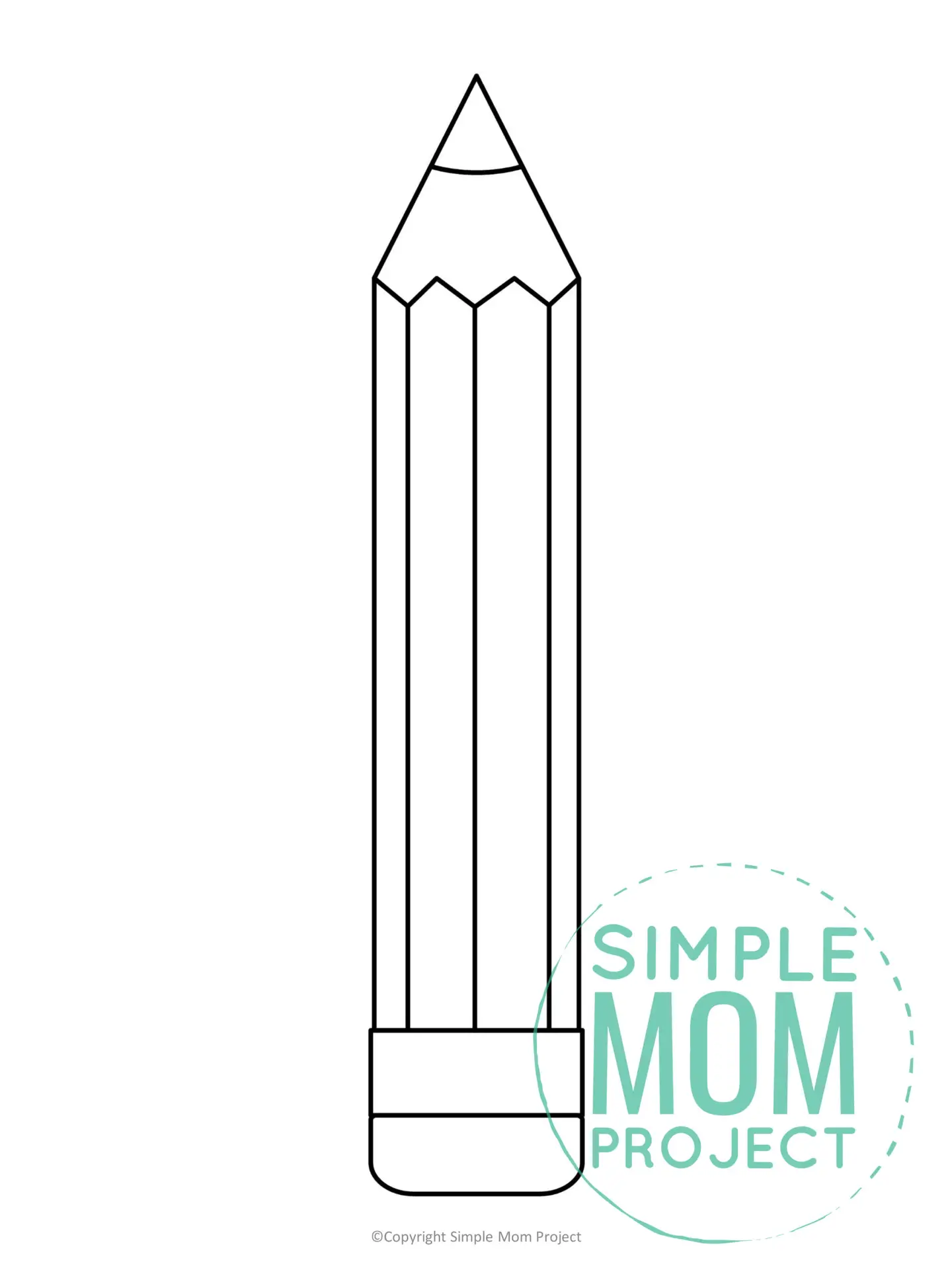 printable pencil template for kids preschoolers and toddlers