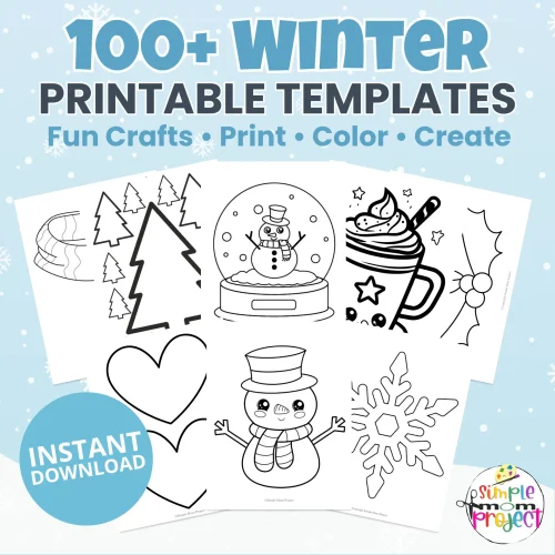 Looking for no-prep winter crafts for kids? Download this 100+ page printable bundle filled with snowflakes, mittens, animals, and more! Perfect for teachers, parents, and little learners. ☃️?️ #WinterCraftsForKids #PrintAndGo