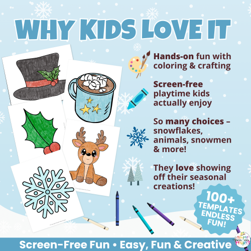Add some frosty fun to your day with printable crafts for kids! Includes 100+ winter activities that promote creativity and screen-free learning. ?️⛄ #WinterCraftIdeas #SimpleMomProject