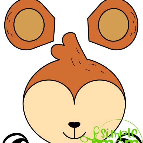Printable Zoo Animal Monkey Paper Bag Puppet Craft for Kids, preschoolers, toddlers and kindergartners 3