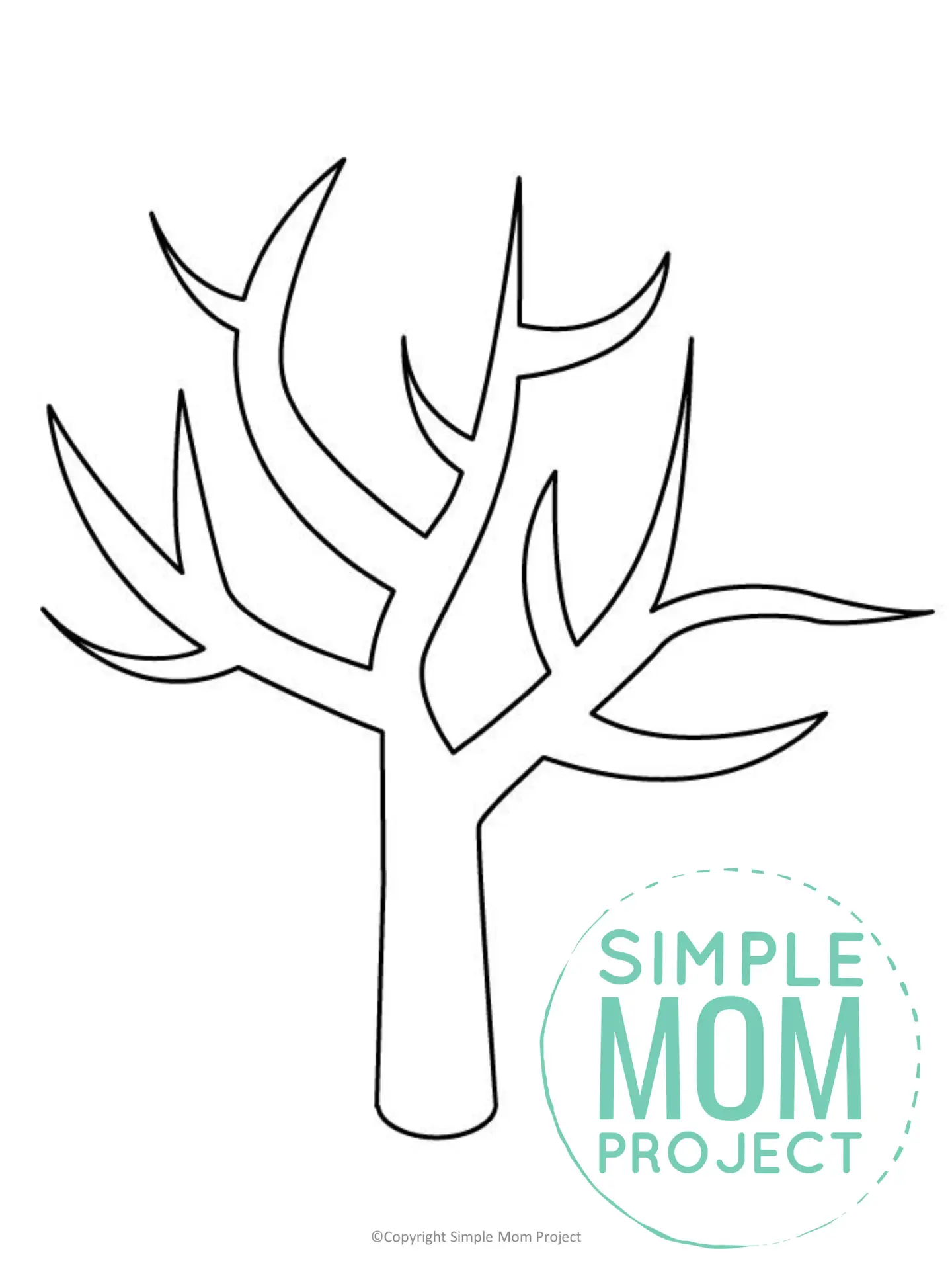 Printable Winter Tree Template for toddlers, preschoolers, kindergarteners and elementary kids