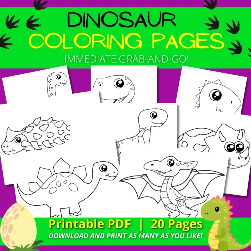 Dinosaur Coloring Pages – 10 Printable Activity Sheets for Kids
