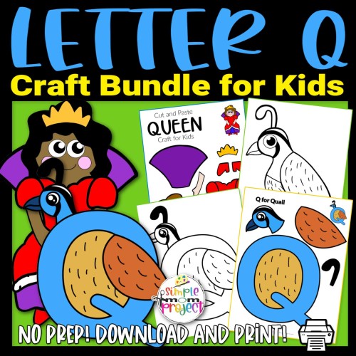 This printable letter Q craft bundle is a fun letter recognition activity for toddlers, preschoolers or kindergarteners to create when they are learning the letter /Q/ sound. Kids will love how easy to color, design and put together all these printable letter Q crafts. Make sure to purchase your own letter Q templates today!