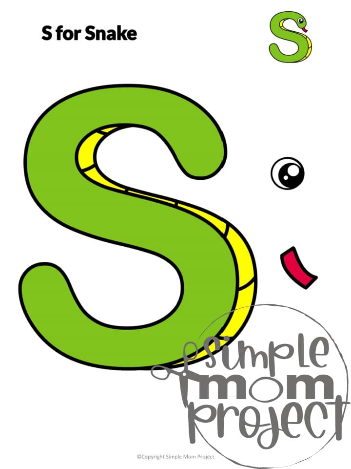 Click now to purchase our printable letter S craft templates for young children, preschool, kindergarten and grown-up kids. Teach your kids the /S/ sound with our letter S for snake crafts, snake letter S coloring page, cut and paste seahorse crafts and a sunflower template. Kids will love making these easy activities! Make sure to print your copy now!