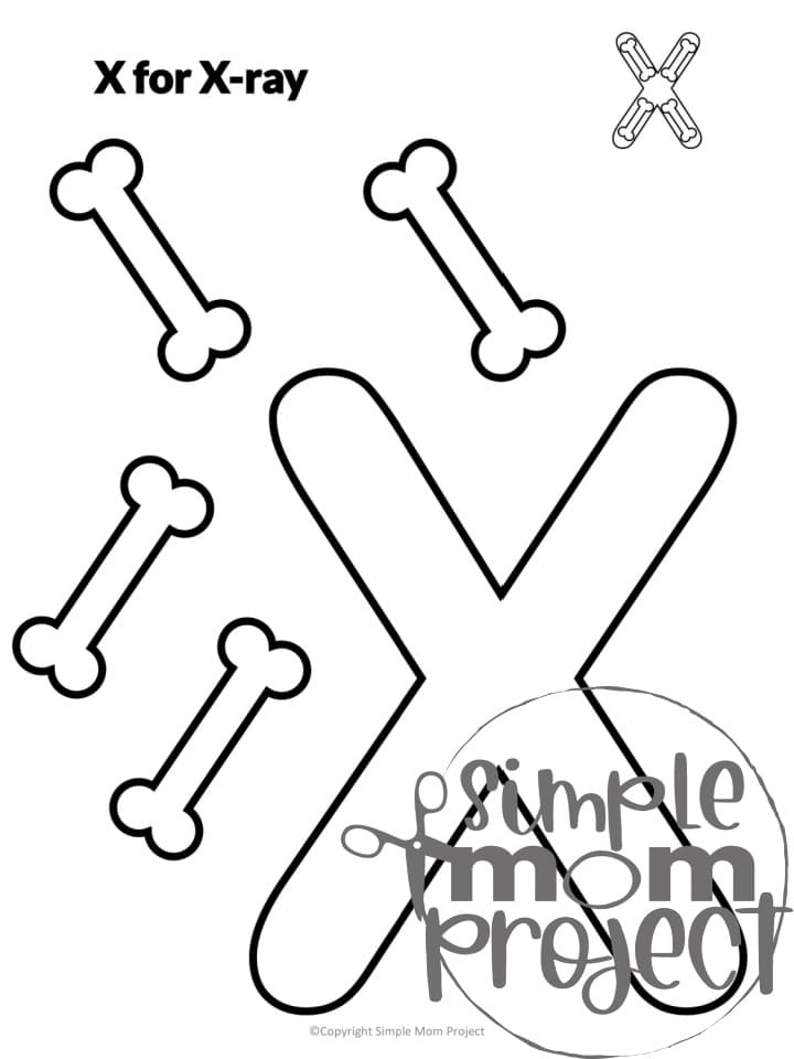 Letter X Craft Printable Bundle for Kids, Preschoolers, toddlers, kindergartners 1