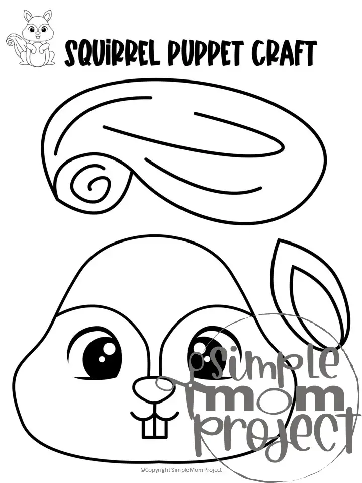 Are you looking for simple printable squirrel paper bag puppet templates for your kids? This printable squirrel hand puppet is so easy to assemble and kids will love using it for a woodland animal puppet show. Click to purchase your own squirrel template and see how this squirrel eats their favorite acorn!