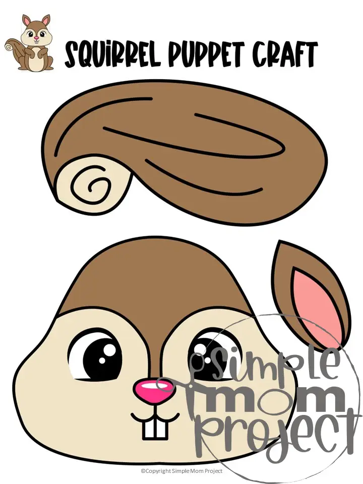 Are you looking for simple printable squirrel paper bag puppet templates for your kids? This printable squirrel hand puppet is so easy to assemble and kids will love using it for a woodland animal puppet show. Click to purchase your own squirrel template and see how this squirrel eats their favorite acorn!