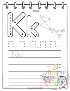 Letter k printable, k worksheets, instant download, k preschool, toddlers, k coloring page, k uppercase, k lowercase, abc kindergarten, letter k phonics, letter k handwriting, letter k tracing, letter k pdf