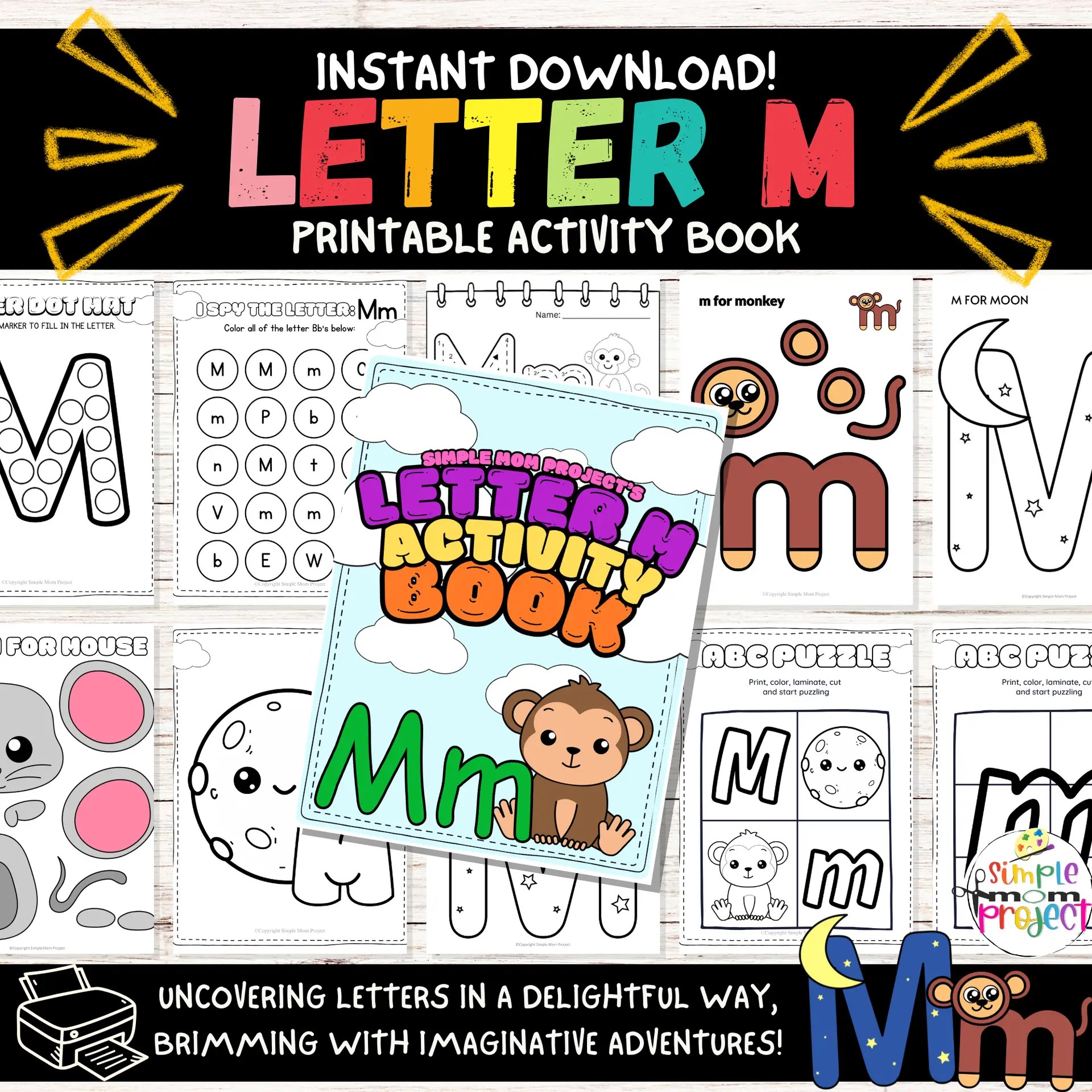 When kids are indoors, spark their creativity with printable letter M craft templates and worksheets! These templates allow for crafting decorations, puppets, and learning tools using simple supplies. The bundle includes coloring pages and cut-and-paste options, perfect for family bonding and creating memories. Kids can cut out shapes and decorate their letter M masterpieces with various materials. This hassle-free activity promotes joy at home or in the classroom. Grab your letter M printable activity book today!