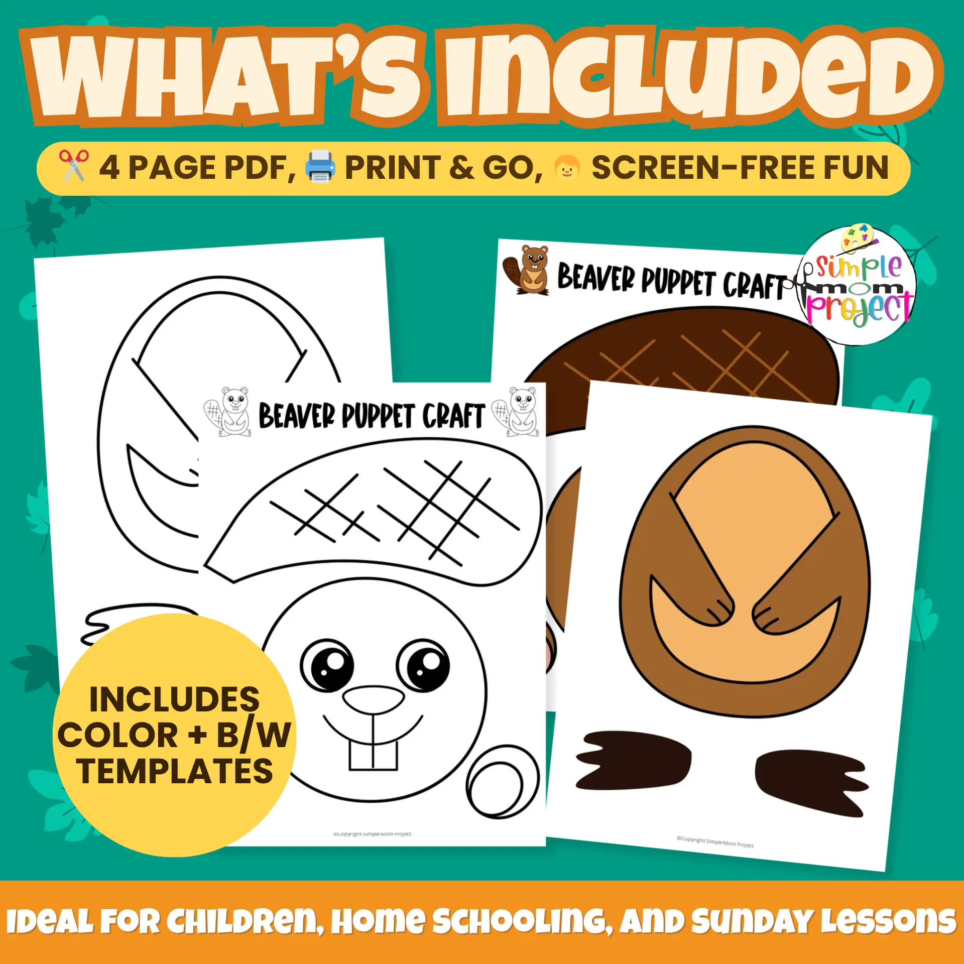 This easy printable beaver craft is a great hands-on project for little learners! Just print, cut, glue, and play — ideal for homeschool or classroom fun. ?? #PrintableCrafts #HomeschoolCrafts #BeaverCraft