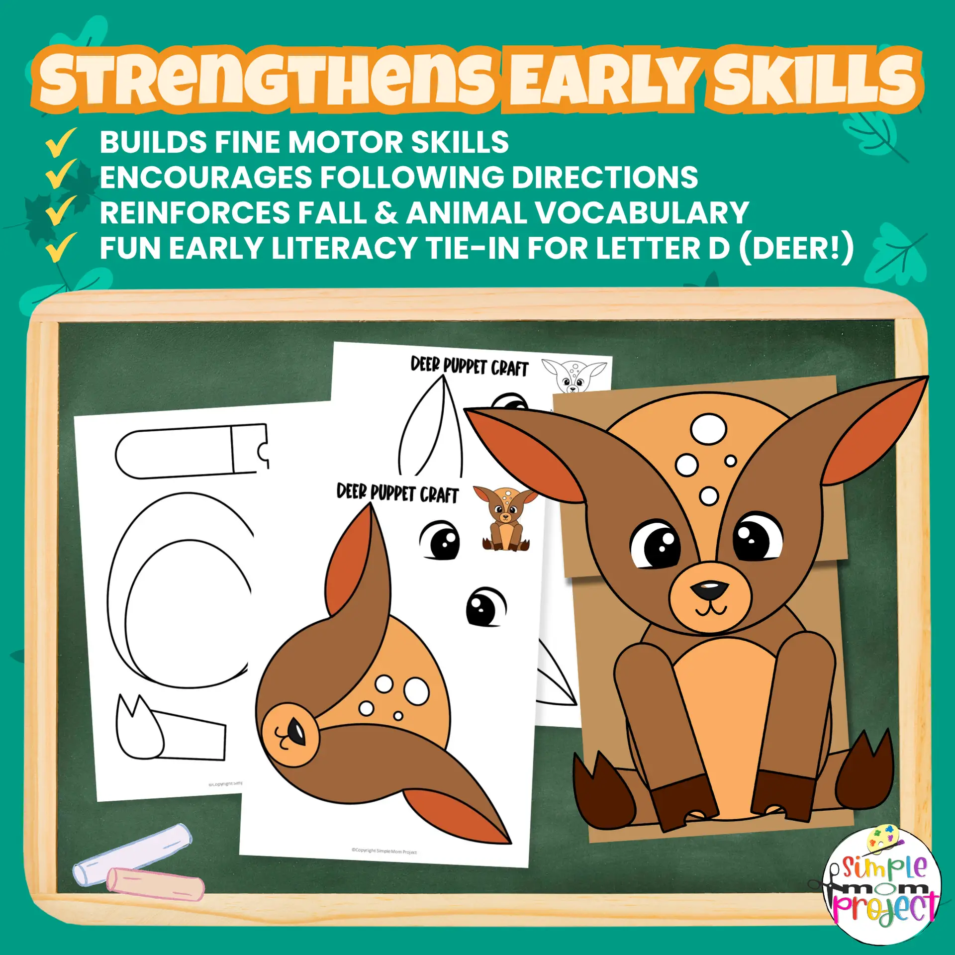Bring the forest to life with this Printable Deer Puppet Craft! Kids will love cutting, gluing & pretending with their woodland creations. ?? #PaperBagPuppet #AnimalActivities #HomeschoolCraft