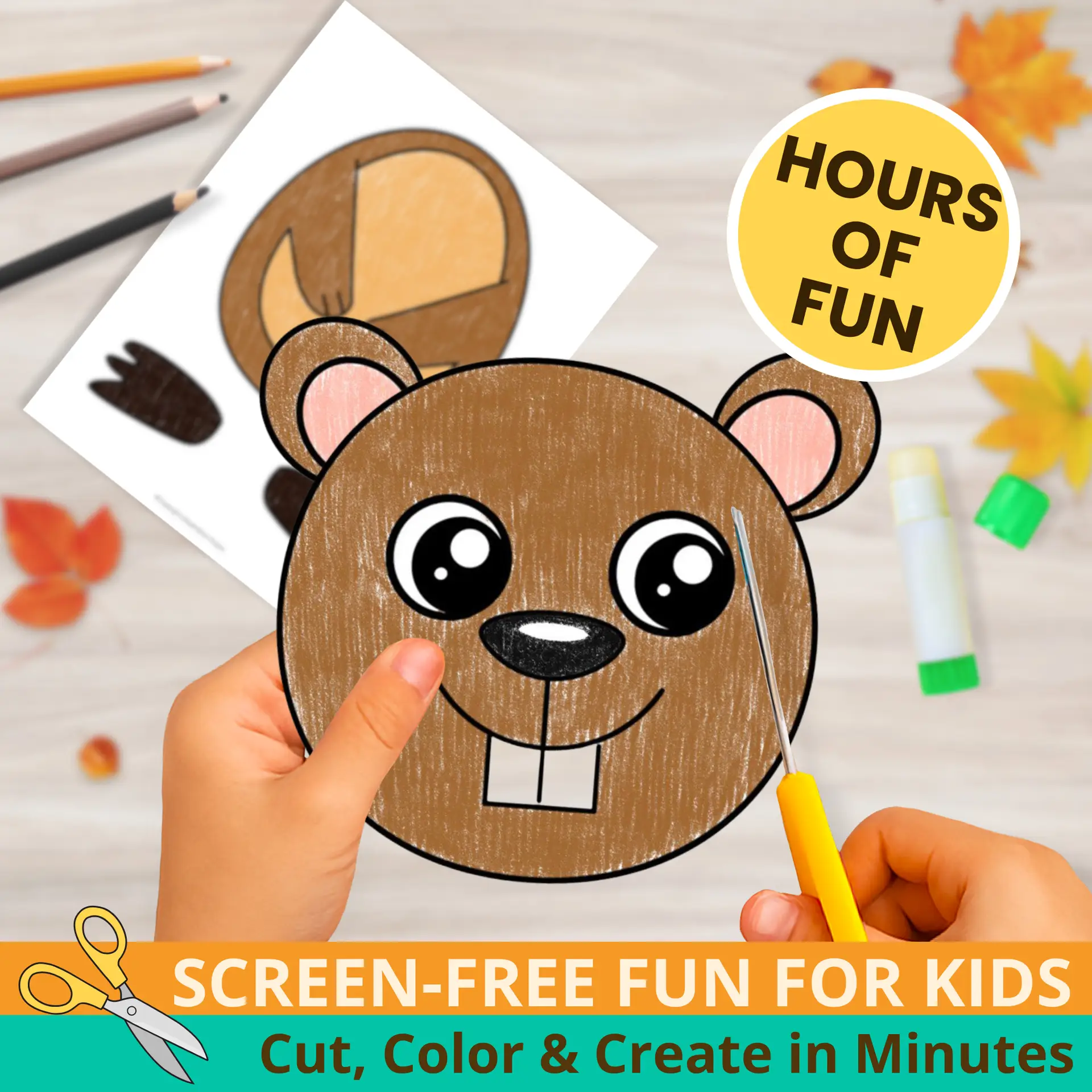 Create your own woodland puppet show with this adorable Beaver Paper Bag Craft! Easy to print and perfect for storytime or fine motor lessons. ?✨ #DIYKidsCrafts #AnimalActivities #CraftIdeasForKids
